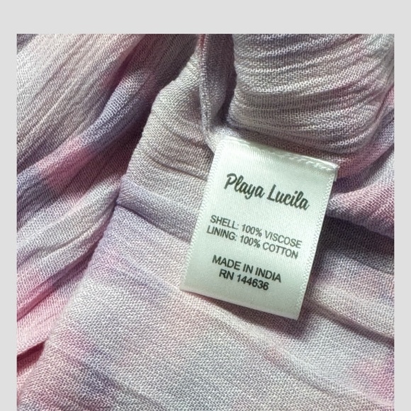 Playa Lucila Maxi Dress Strapless Tiered Maxi Dress Shirred Top Purple Pastel XS - Picture 13 of 16